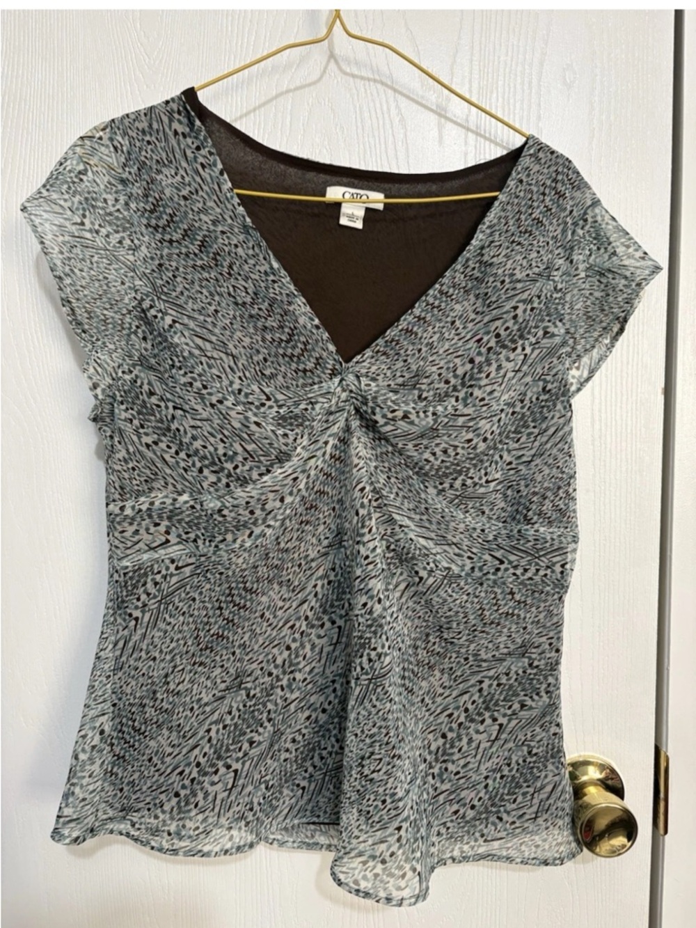 Cato Women's V-Neck Twisted Front Blouse Y2K Large